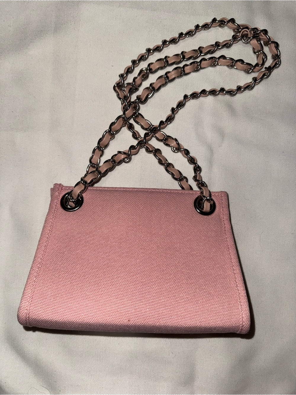 Dior Beauté Pink Mini Canvas Chain Bag Pouch Crossbody Cosmetic Bag - Picture 3 of 7